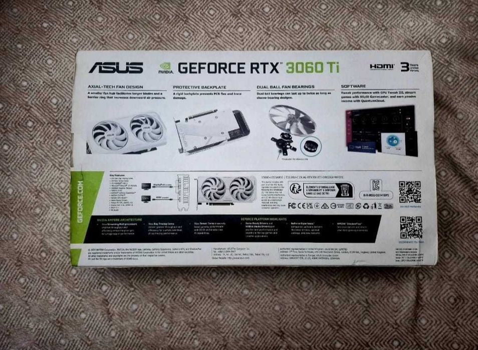 ASUS Dual GeForce RTX 3060 Ti White OC Edition with 8GB GDDR6X64740467862530121