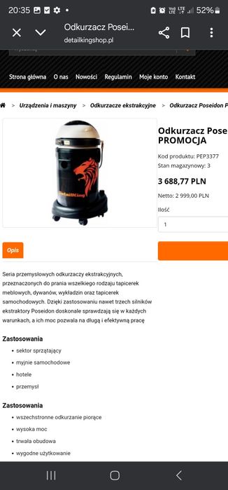 Odkurzacz ekstrakcyjny "Poseidon PEP3377"