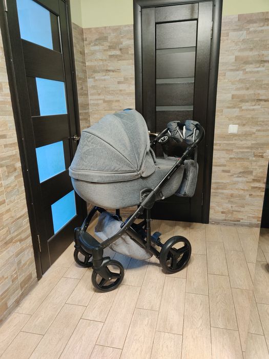Коляска Adamex Luciano Jeans 2 в 1 сіра