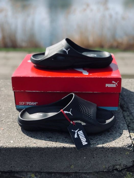 Тапки мужские Puma / шлепанцы на каждый день / пума шлепки / пума пенные / легкие шлёпанцы для мужчин / тапочки в басейн на дачу для дома