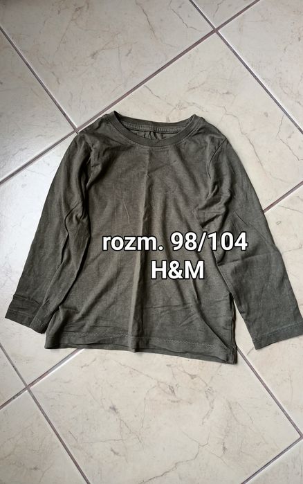Khaki bluzka z długim rękawem H&M rozm. 98/104