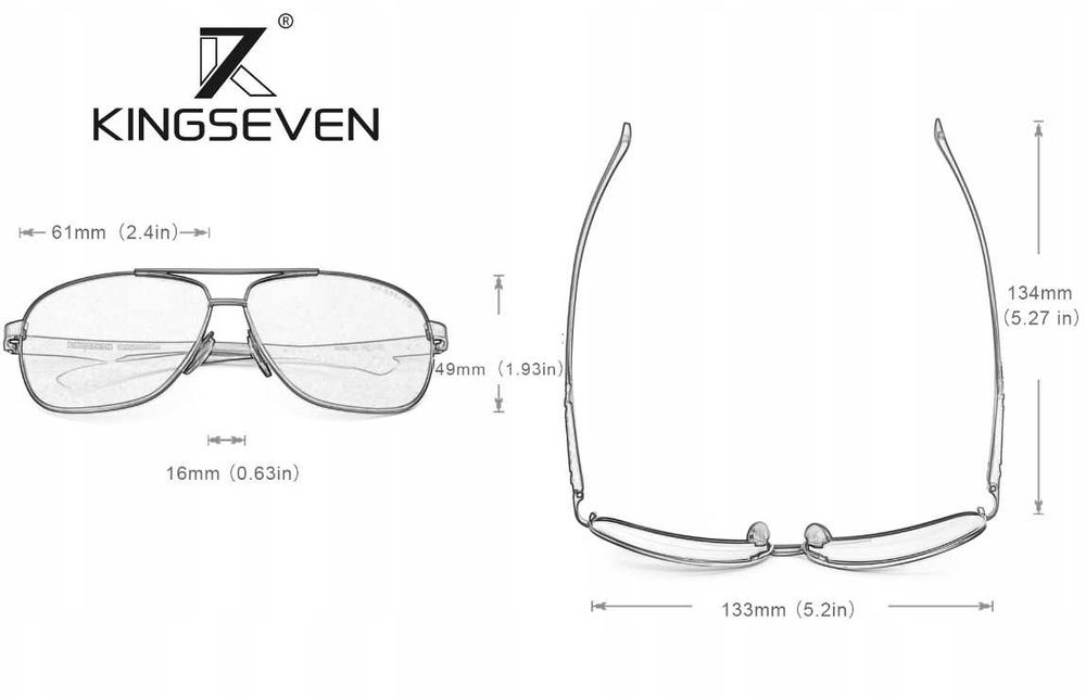 Okulary przeciwsłoneczne męskie POLARYZACYJNE UV400 PILOTKI KINGSEVEN