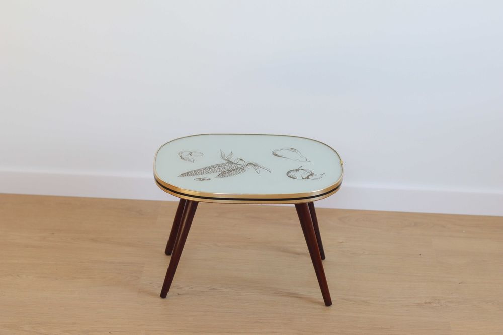 Kwietnik rockabilly ze szklanym blatem patyczak lata 60 Niemcy