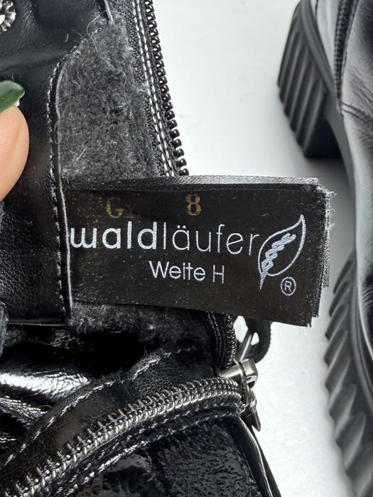 Waldläufer czarne botki damskie skóra naturalna tęgość H r.42 wkł: 27