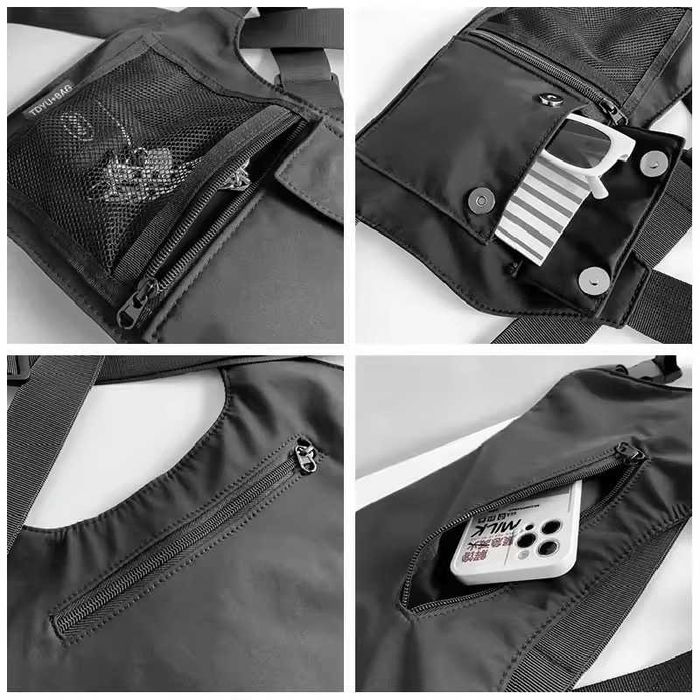 Bolsa tática de peito unissexo para motociclistas