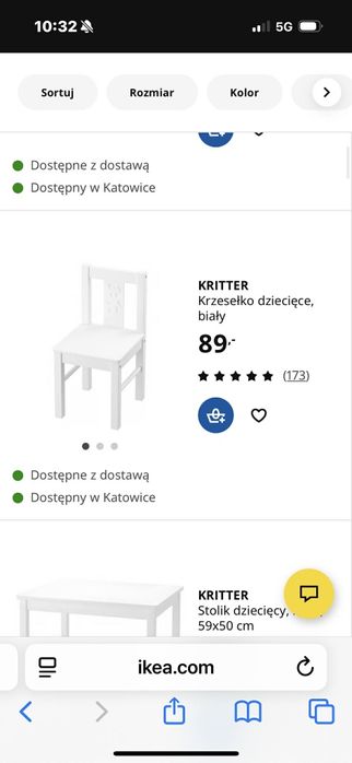 Krzesełko i biurko dla dzieci IKEA
