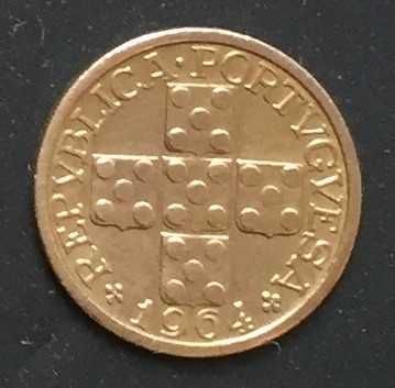 Moeda X centavos bronze - Portugal - 1964