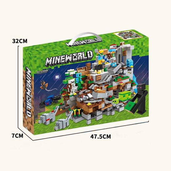 Огромный Лего Майнкрафт Горная пещера, 1089 деталей. MINECRAFT