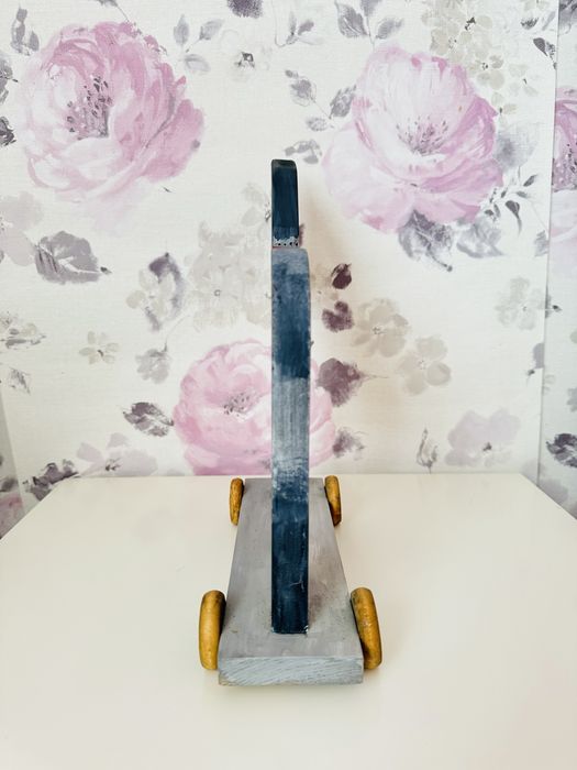 Duży Drewniany koń na kółkach, ozdoba konik retro