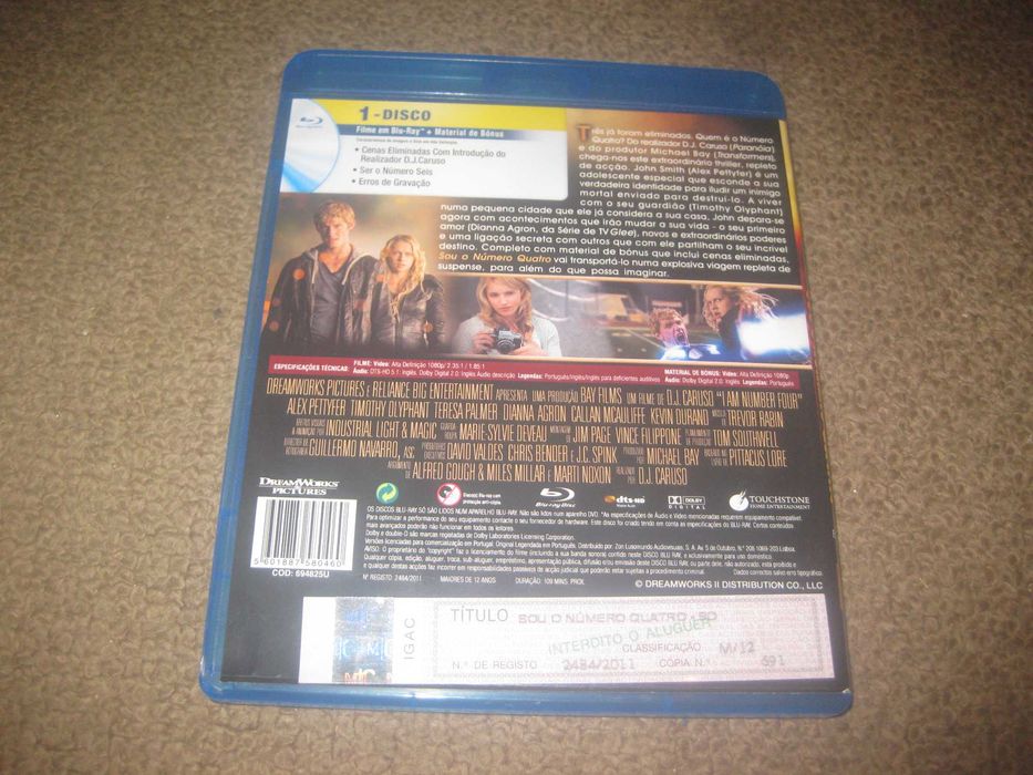 Blu-Ray "Sou o Número Quatro" com Alex Pettyfer