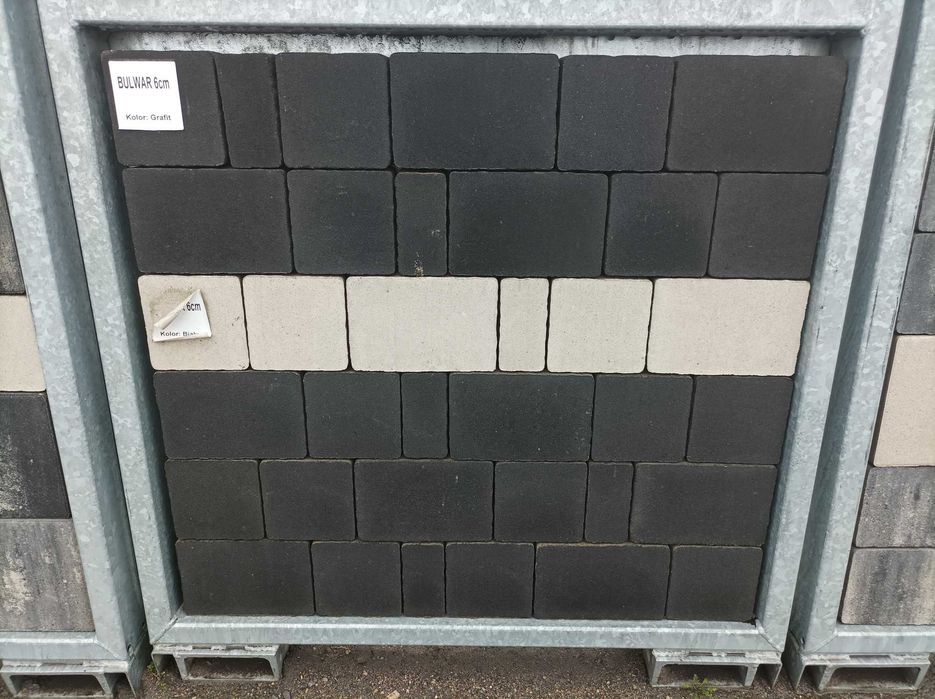 Kostka brukowa grafit brąz melanż 6 cm wyprzedaż