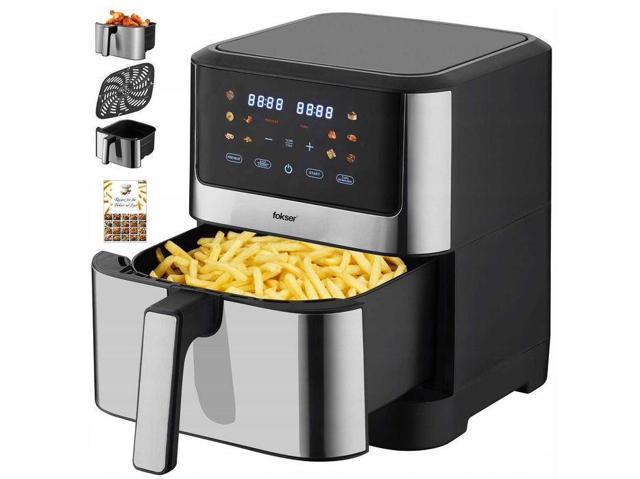 Beztłuszczowa Frytkownica VOKSAR K11 AirFryer XXL 8L 1800W +PRZEPISY