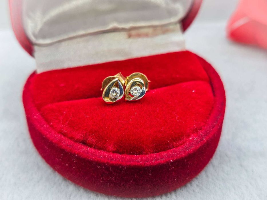 Złote Kolczyki z Cyrkoniami 0,96G / 585