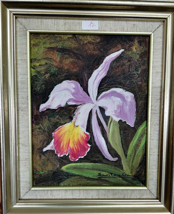 a flor. pintura a óleo sobre tela.