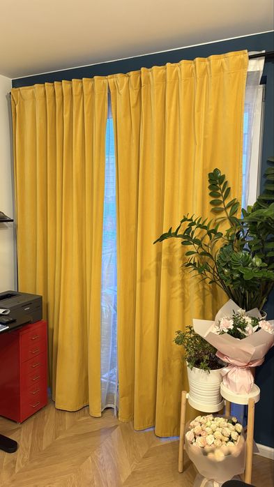 Zasłony IKEA Musztarodwe Blackout Antysmog