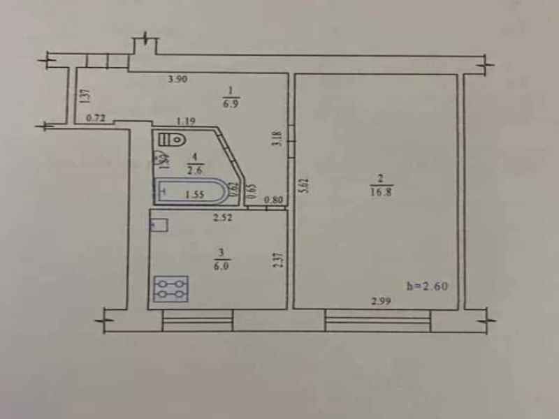 1 кімн.квартира по Соборності, 2 поверх