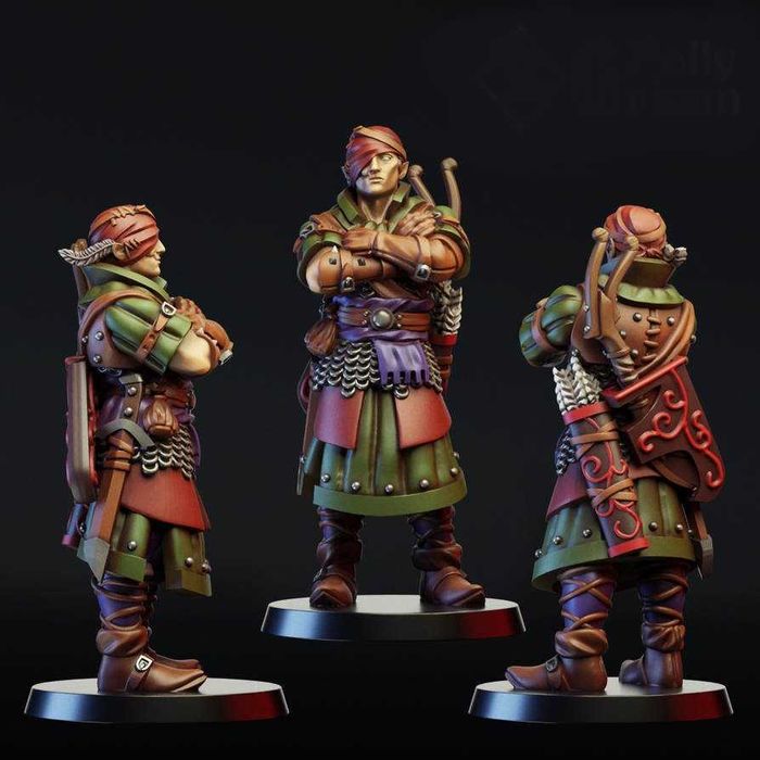 Elf tropiciel, figurka rpg druk 3d, podstawka 25 mm
