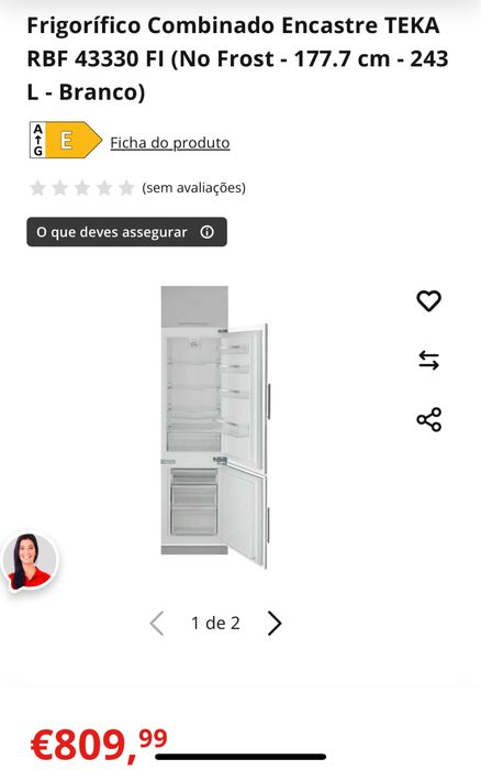 Frigorifico Encastre Teka + Movel