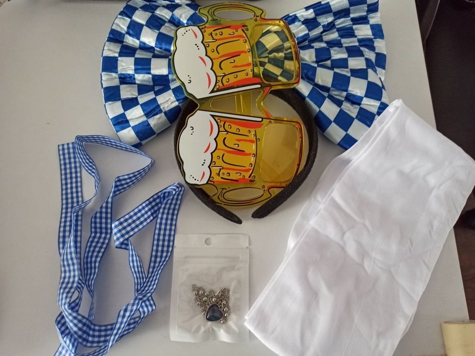 Akcesoria do stroju bawarskiego, Octoberfest, śmieszne okulary, opaska