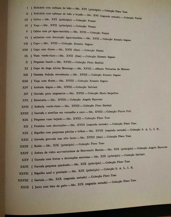 Vidros de Murano – Catálogo de exposição 1961