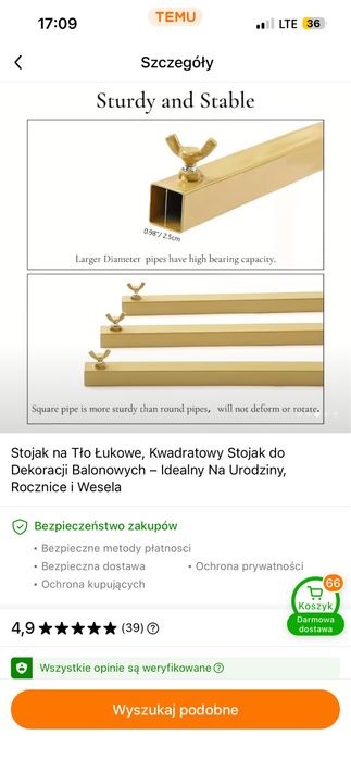 Stelaż do ścianki wesele impreza