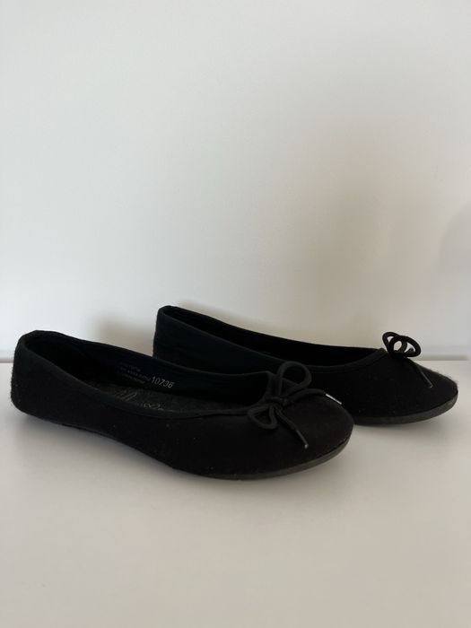 Czarne baleriny 36 materiałowe