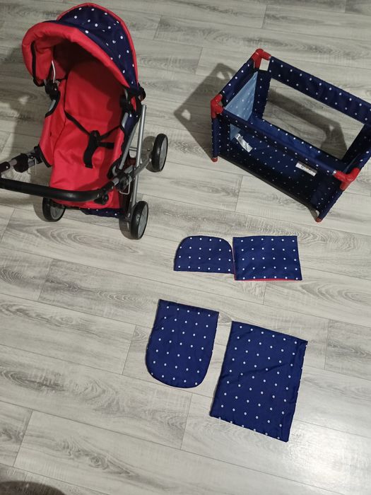 Wózek dla lalek, łóżeczko komplet