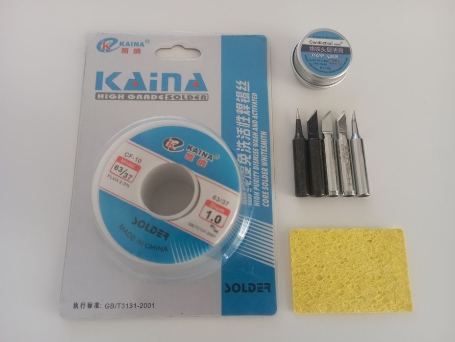 Жало для паяльника 900M Luxianzi и JY/Припой KAINA/Вост. паста/Пинцет