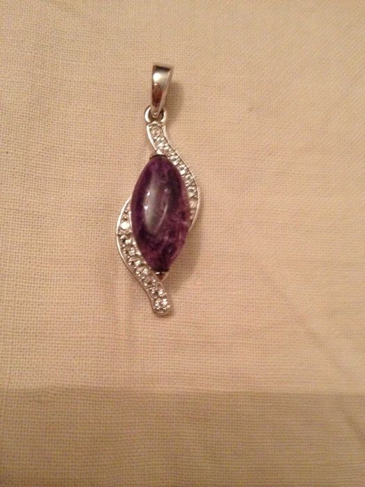 Серебряный комплект с чароитом