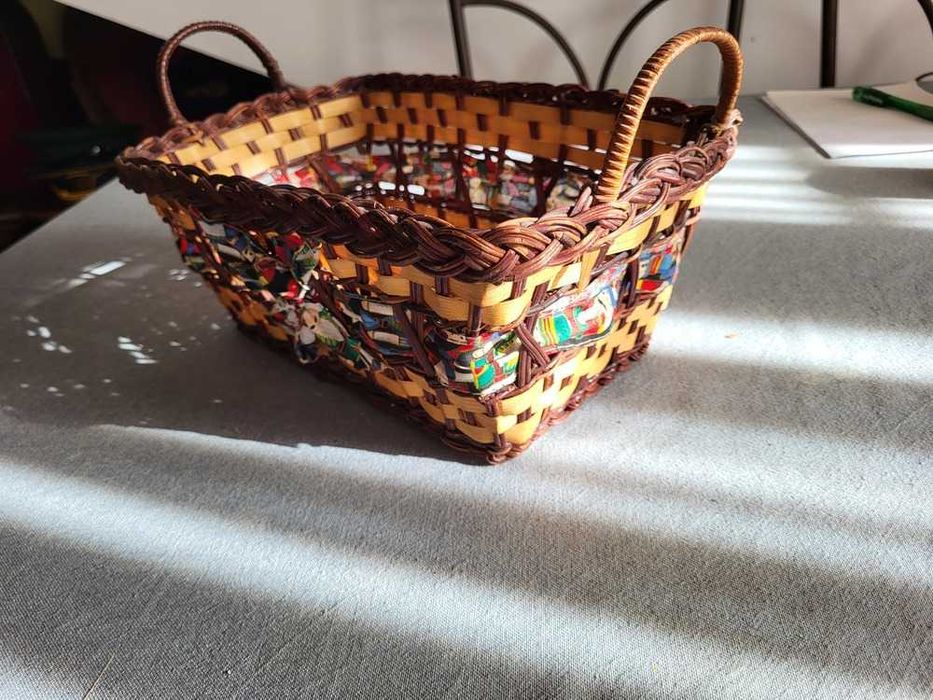 Wicker and Fabric Basket64376378499074123