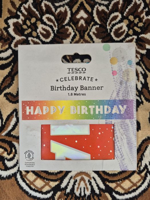 Банер растяжка Happy birthday 1,8метра