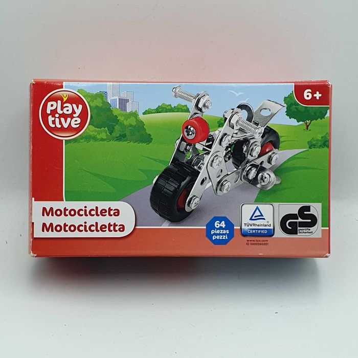 Brinquedo Motocicleta da Play Tive do Estilo Meccano - Ref.PratPreta