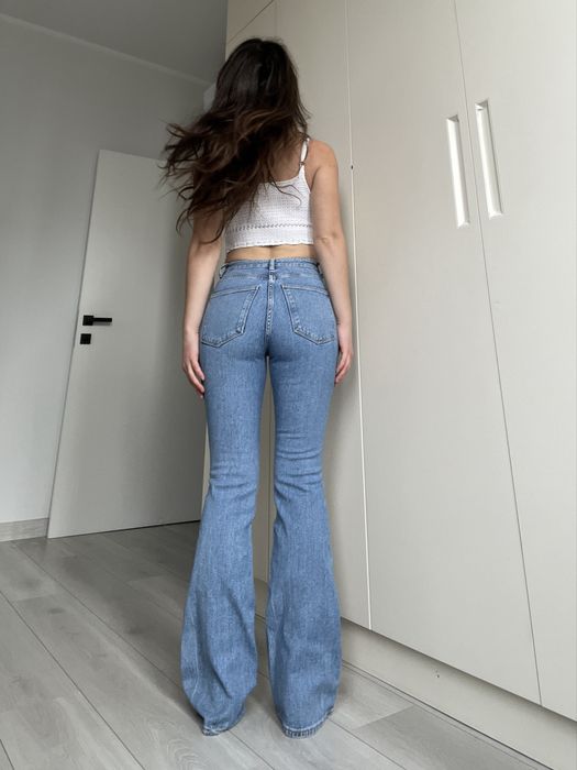 Джинсы высокая талия средняя клеш bootcut flared 34 2000s 90s винтаж