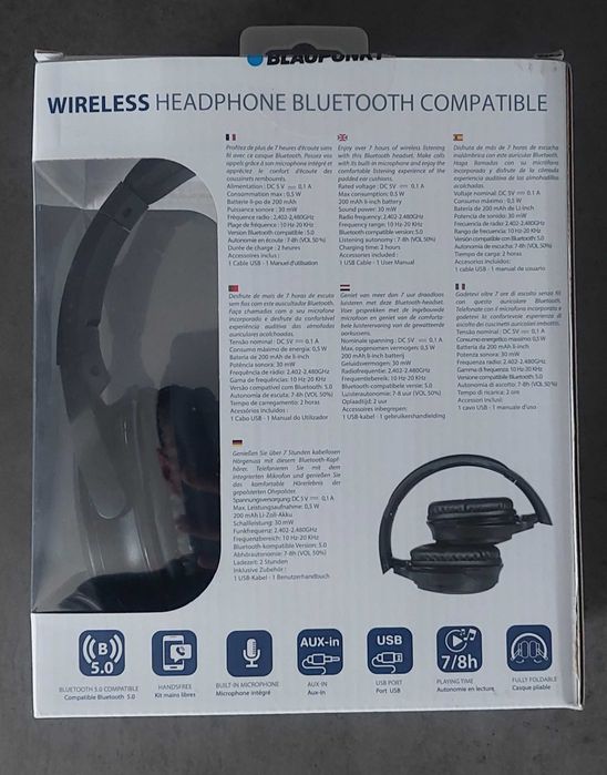 Headphones Blaupunkt wireless dobráveis Novos