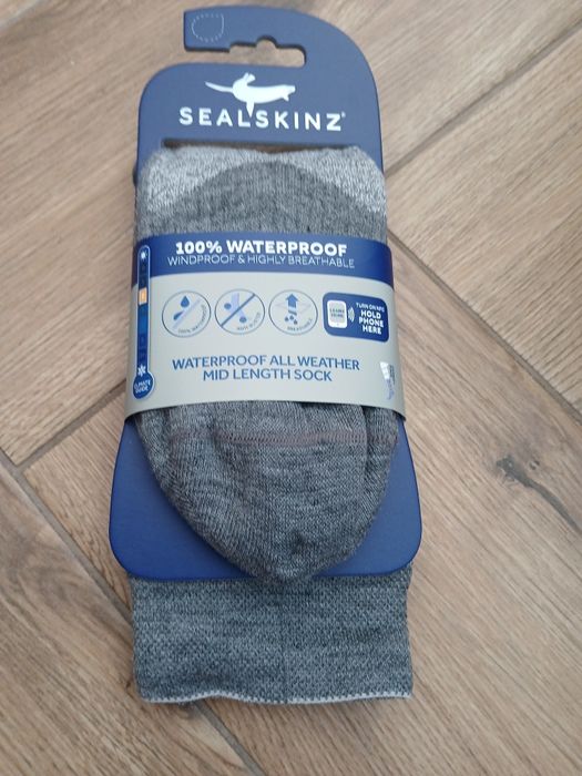 Sealskinz Waterproof All Weather Mid Length Sock skarpety wodoodporne M NOWE 39-42