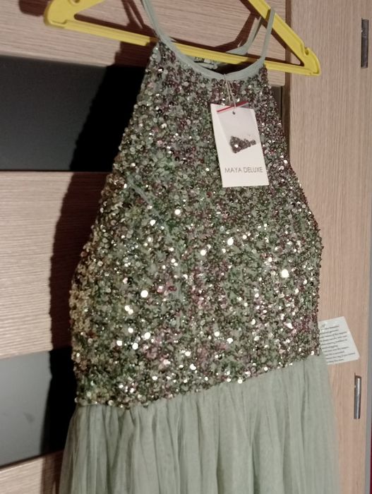 sukienka Andrzejki Sylwester cekiny tiul Maya de luxe