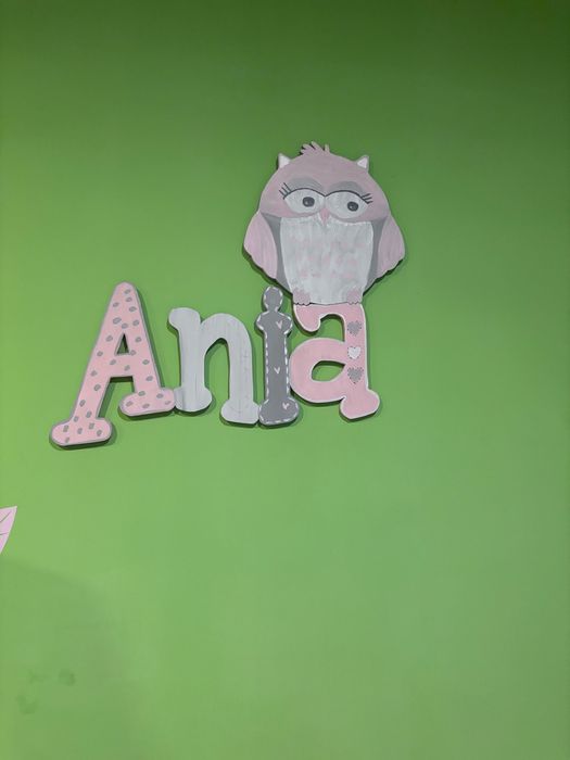Napis drewniany na ścianę z imieniem Ania