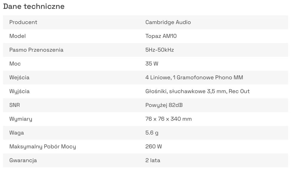 Cambrige Audio Topaz AM10 Wzmacniacz Stereo Preamp Gramofonowy