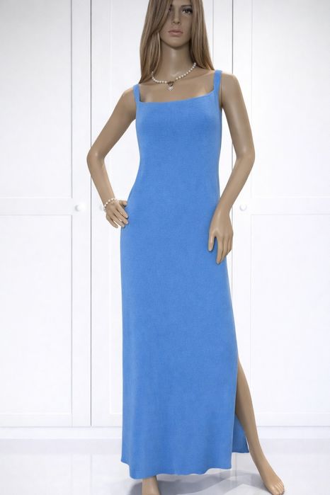 Sukienka maxi ASOS Design swetrowa niebieska XXL letnia elegant