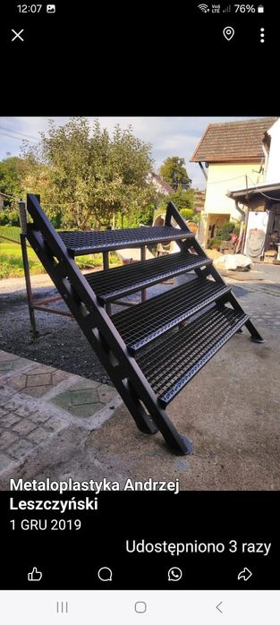 Schody metalowe  proste zabiegowe