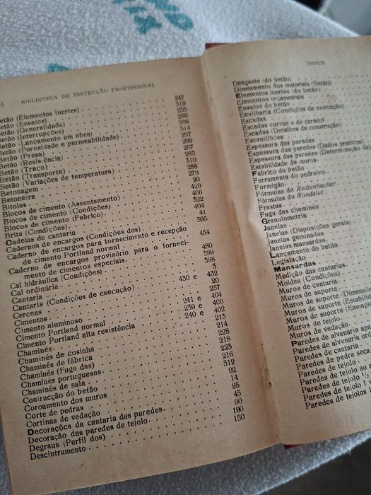 Alvenaria Cantaria e Betão livro antigo