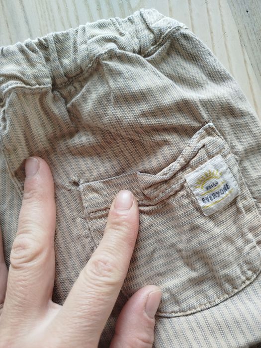 Śliczne eleganckie stylowe beżowe Boho spodenki Zara 92 sesja bawełniane