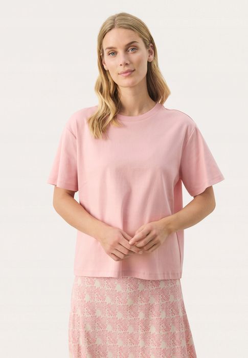 Simple 38 M T-Shirt Damski Różowy 100% Bawełna Pink Oversize D3033