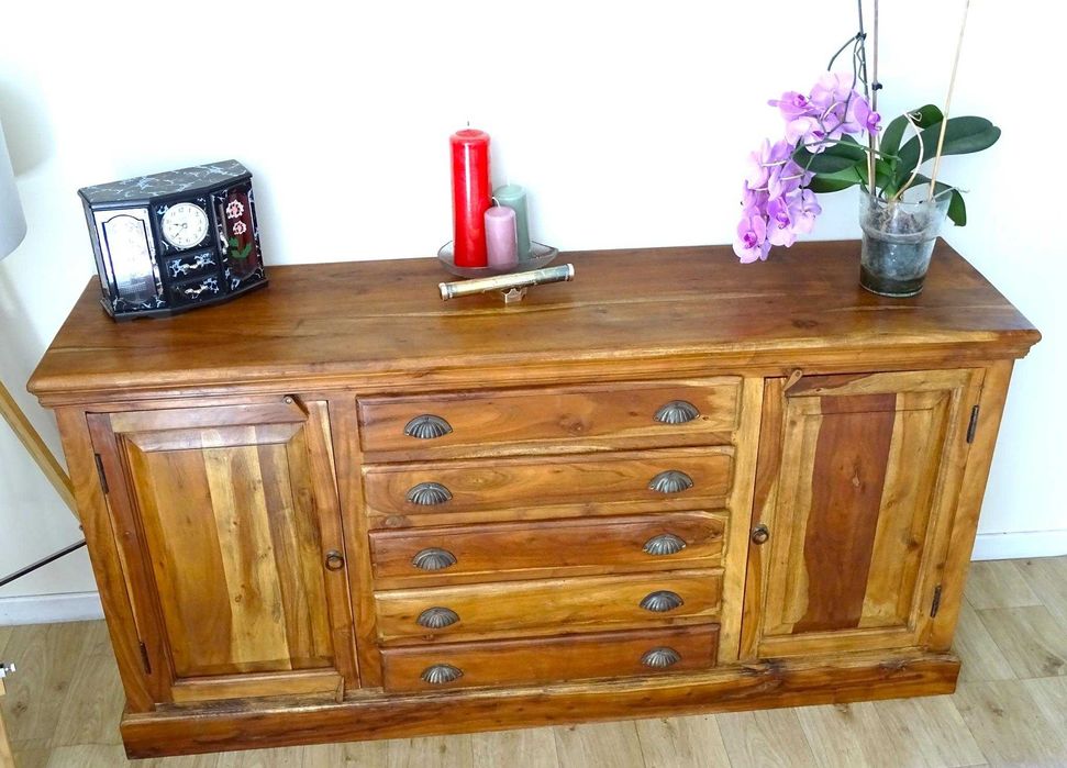 Kolonialna komoda / bieliźniarka z drewna egzotycznego - AlmiDecor