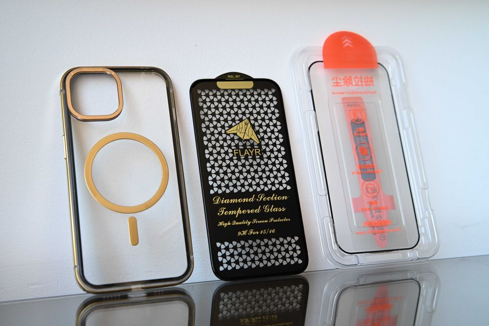 Capa Iphone 15 + Pelicula ecrã temperada Diamond