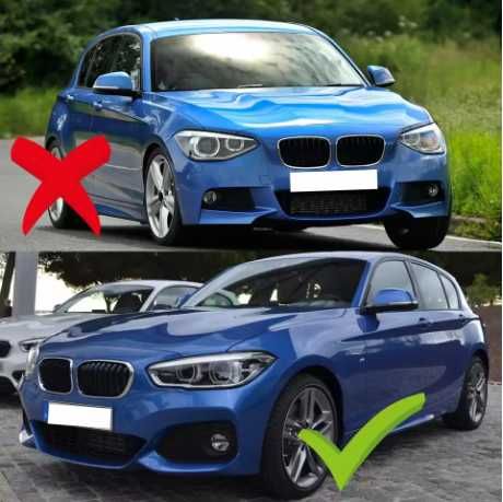 Lip frontal para choques preto brilhante BMW série 1 F20 F21 Pack M 2010-2019