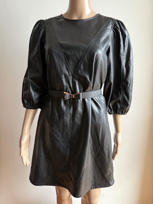 Sukienka a’la skórzana czarna h&m L