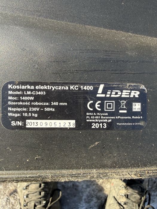 Kosiarka elektryczna kc 1400 lider