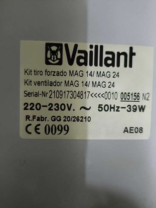 Extrator de Gases para Esquentador Vaillant