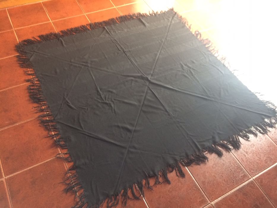Xaile antigo de lã merino 1,50x1,50